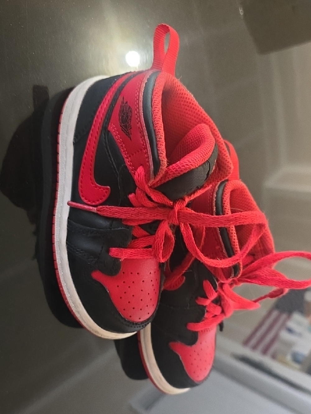 Nike Kids Black and Red High-Top Sneakers
